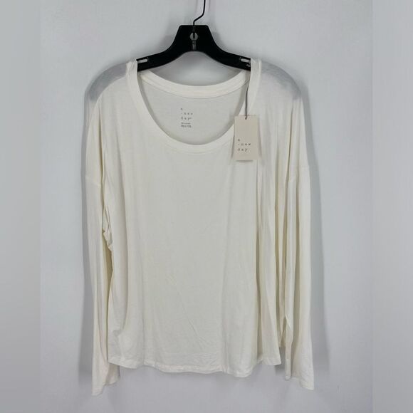 A New Day Cream Relaxed Basic Long Sleeve Tee size XXL - Picture 1 of 3
